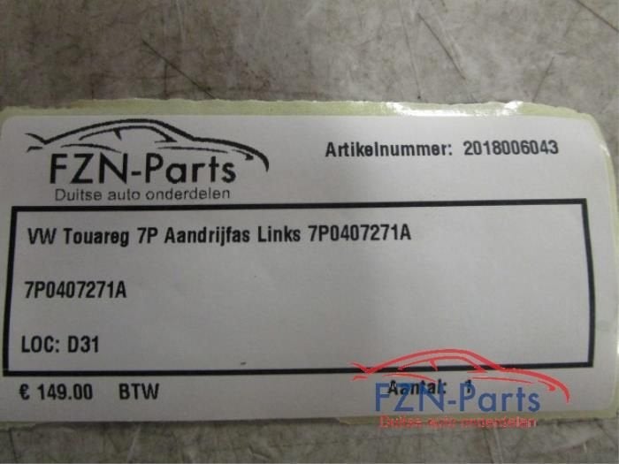 VW Touareg 7P Aandrijfas Links Voor, Ophalen of Verzenden, Gebruikt
