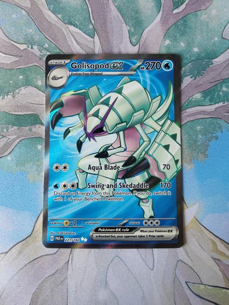 Pokemon paradox rift golisopod ex full art 221/182, Ophalen of Verzenden, Nieuw, Losse kaart, Foil