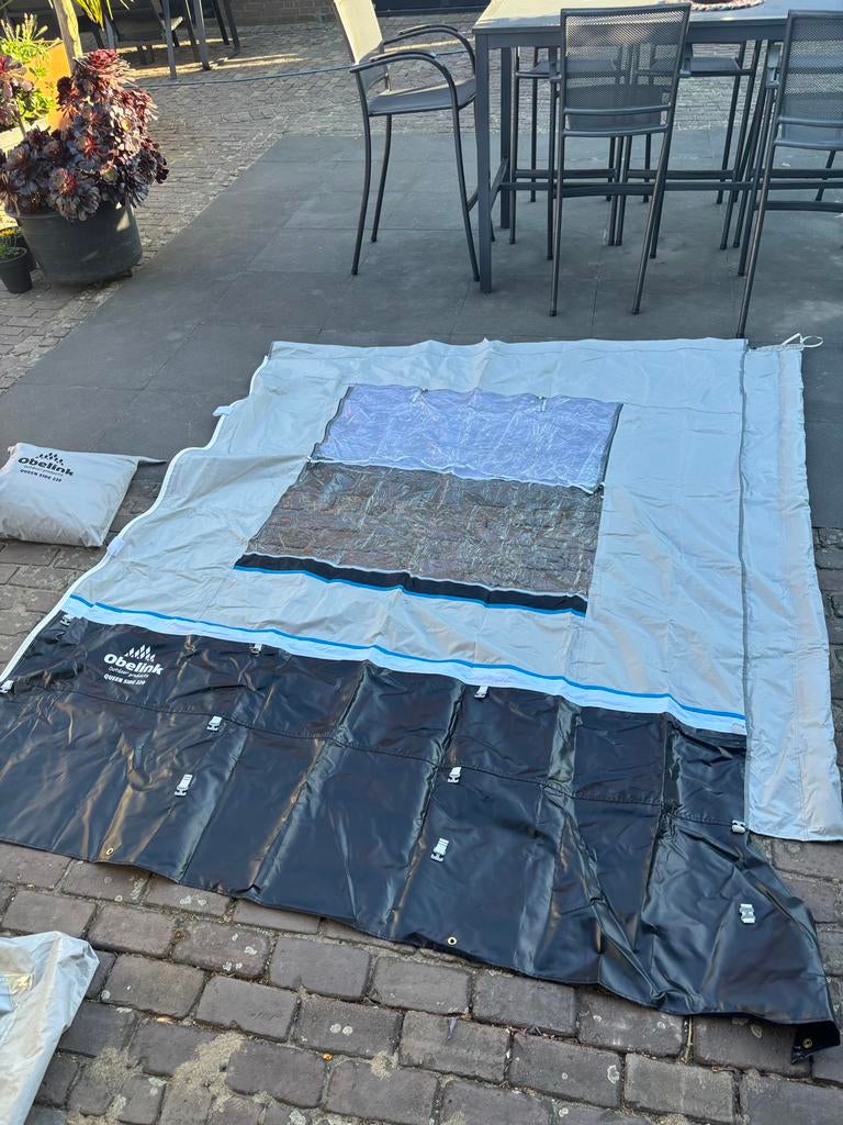 Obelink Queen zij- en voorwand Fiamma luifel 220x410 cm, Caravans en Kamperen, Ophalen of Verzenden, Zo goed als nieuw, Fiamma