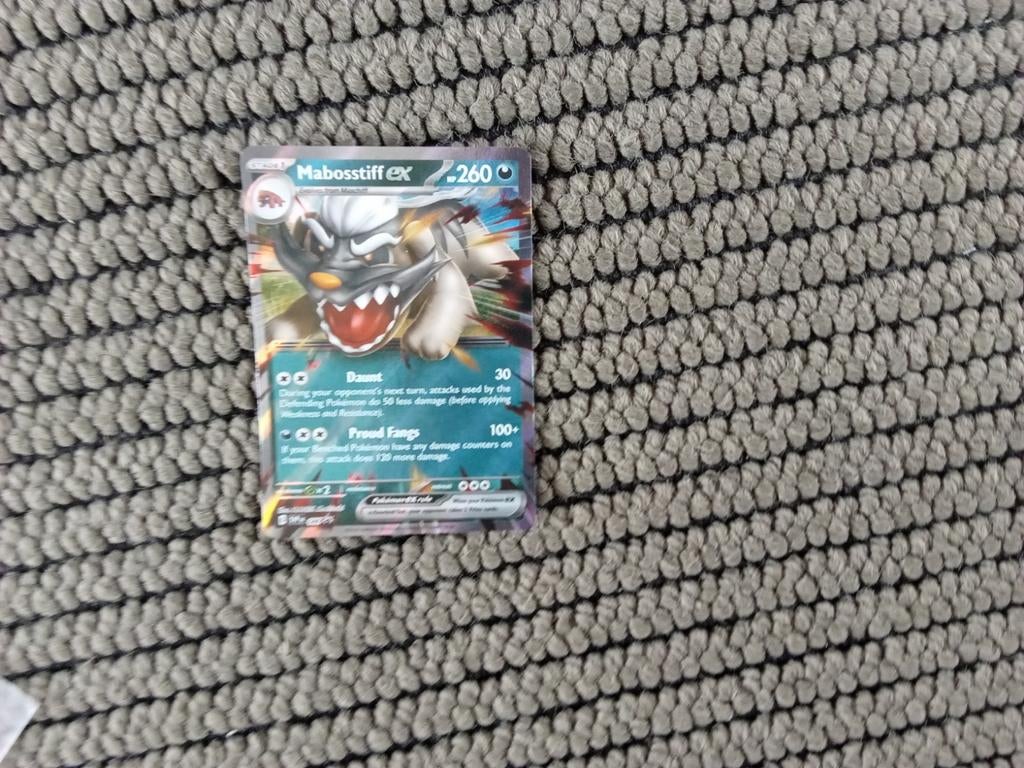 Mabosstiff ex Pokémon kaart - Zo goed als nieuw, Ophalen of Verzenden, Zo goed als nieuw, Losse kaart