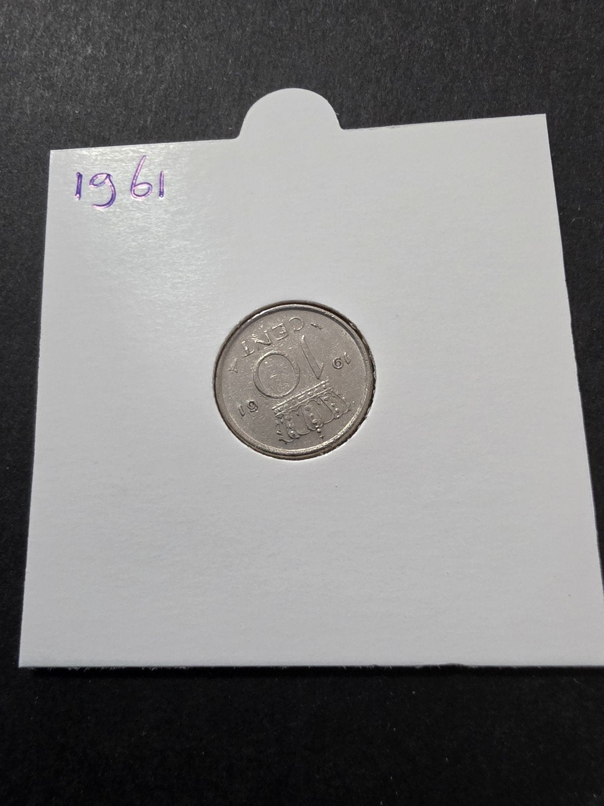 10 cent munt Koningin Juliana 1961, Postzegels en Munten, Munten | Nederland, Ophalen of Verzenden, Koningin Juliana, 10 cent