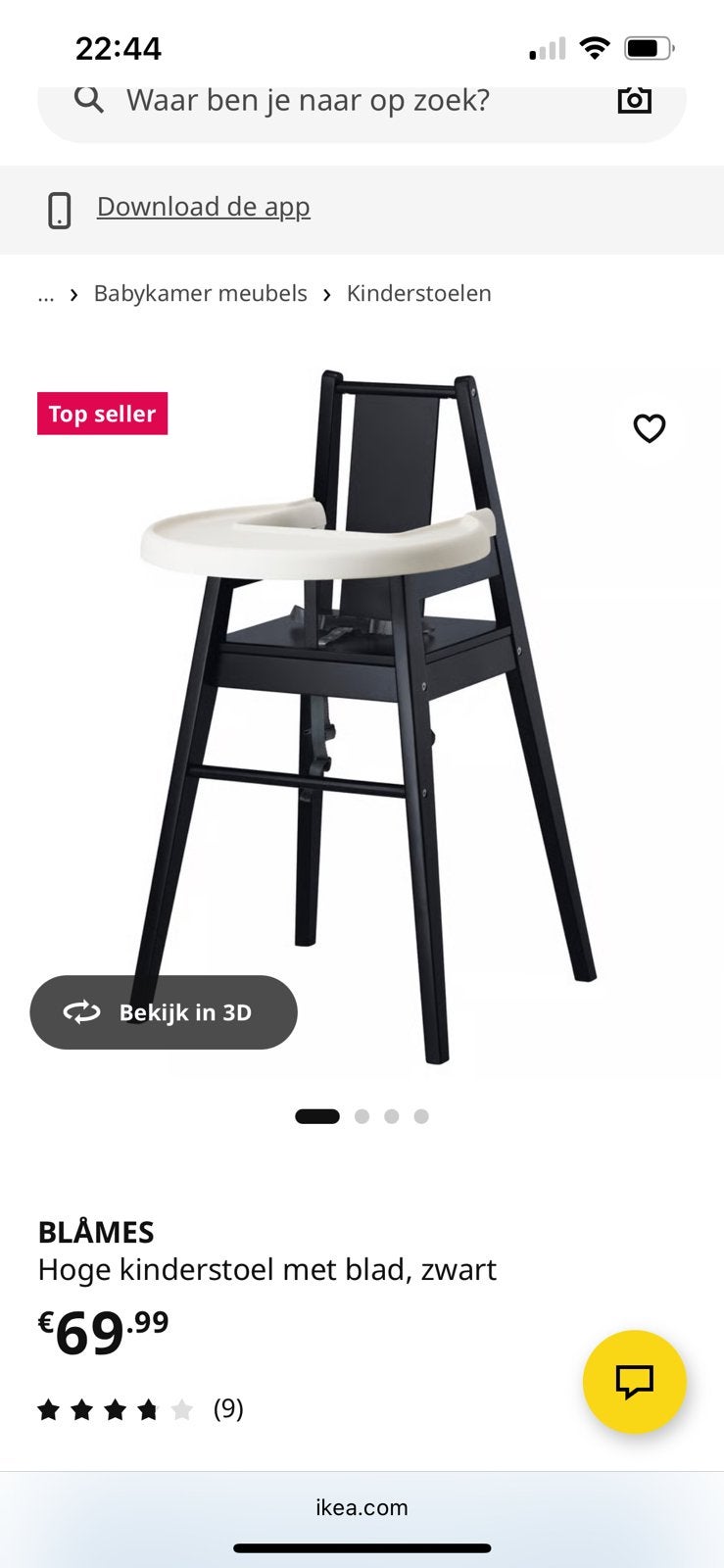 Babystoel, Kinderen en Baby's, Kinderstoelen, Ophalen, Zo goed als nieuw, Overige typen