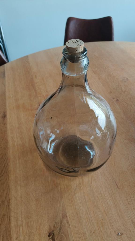 Vintage glazen fles met kurk - Decoratief, Antiek en Kunst, Ophalen