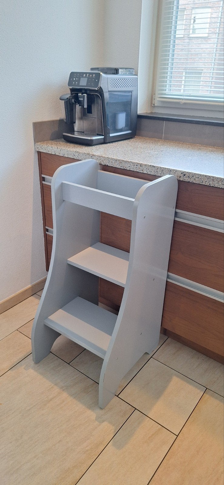 Grijze houten kinderkeukenhulp/leertoren, Ophalen, Gebruikt, Overige typen