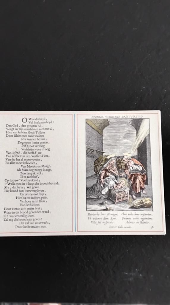 Oude Kerstkaart: De Geboorte van Jezus - Hendrick van der, Ophalen of Verzenden, 1940 tot 1960, Ongelopen
