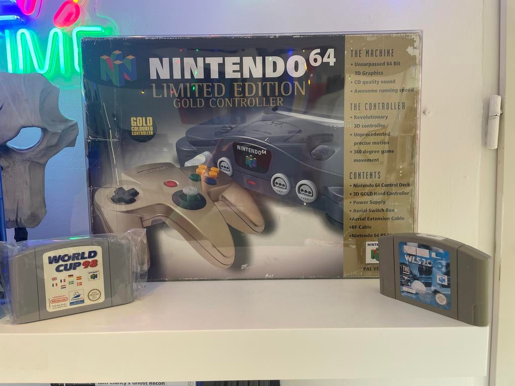 Nintendo 64 Limited Edition Gold Controller Console, Spelcomputers en Games, Spelcomputers | Nintendo 64, Gebruikt, Met 1 controller