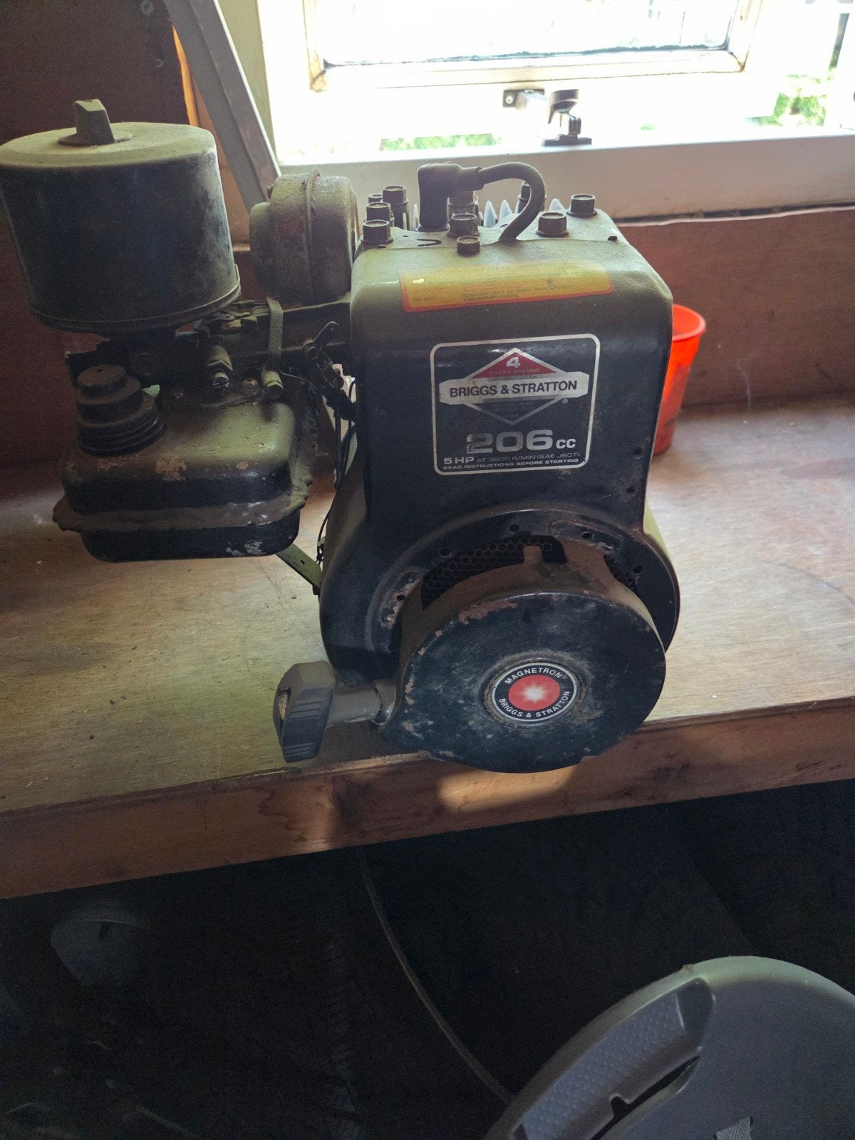 Briggs & Stratton 206cc 8HP Benzinemotor, Ophalen of Verzenden, Gebruikt, Benzinemotor