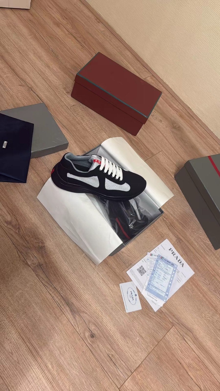 Prada America's Cup Soft rubber black, maat 43, Zwart, Nieuw, Ophalen of Verzenden, Sneakers of Gympen