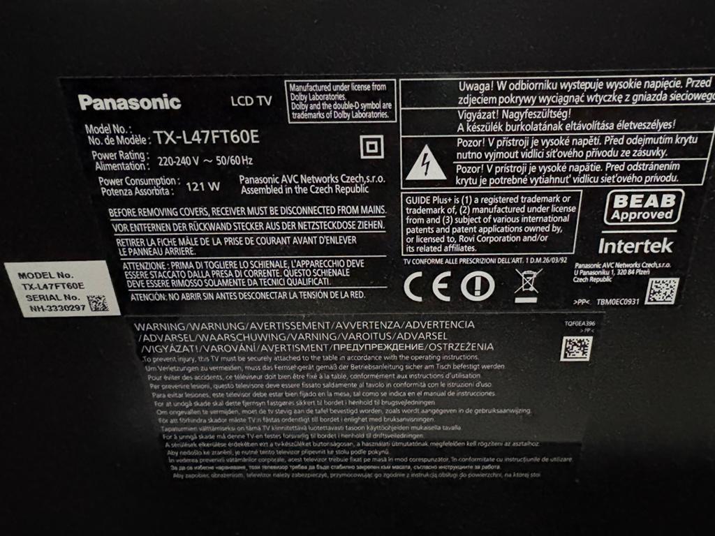 Goed werkende Panasonic LCD tv 47 inch, Ophalen, Gebruikt, Panasonic, 100 Hz