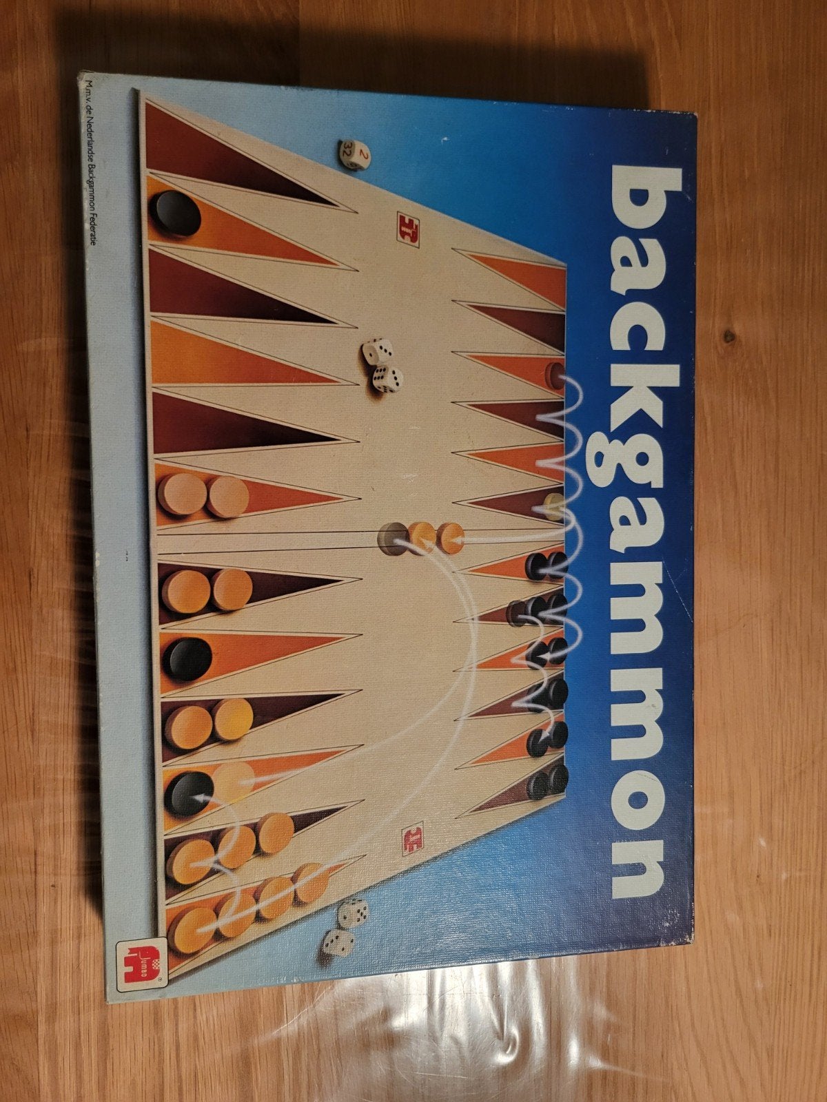 Backgammon bordspel - Klassiek strategiespel, Hobby en Vrije tijd, Een of twee spelers, Ophalen of Verzenden, Gebruikt, Jumbo