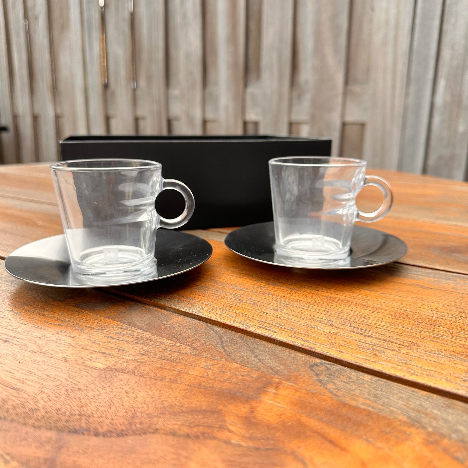 Nespresso View Lungo Kopjes met Schotels - Set van 2, Overige merken, Ophalen of Verzenden, Modern, Kop(pen) en/of Schotel(s)