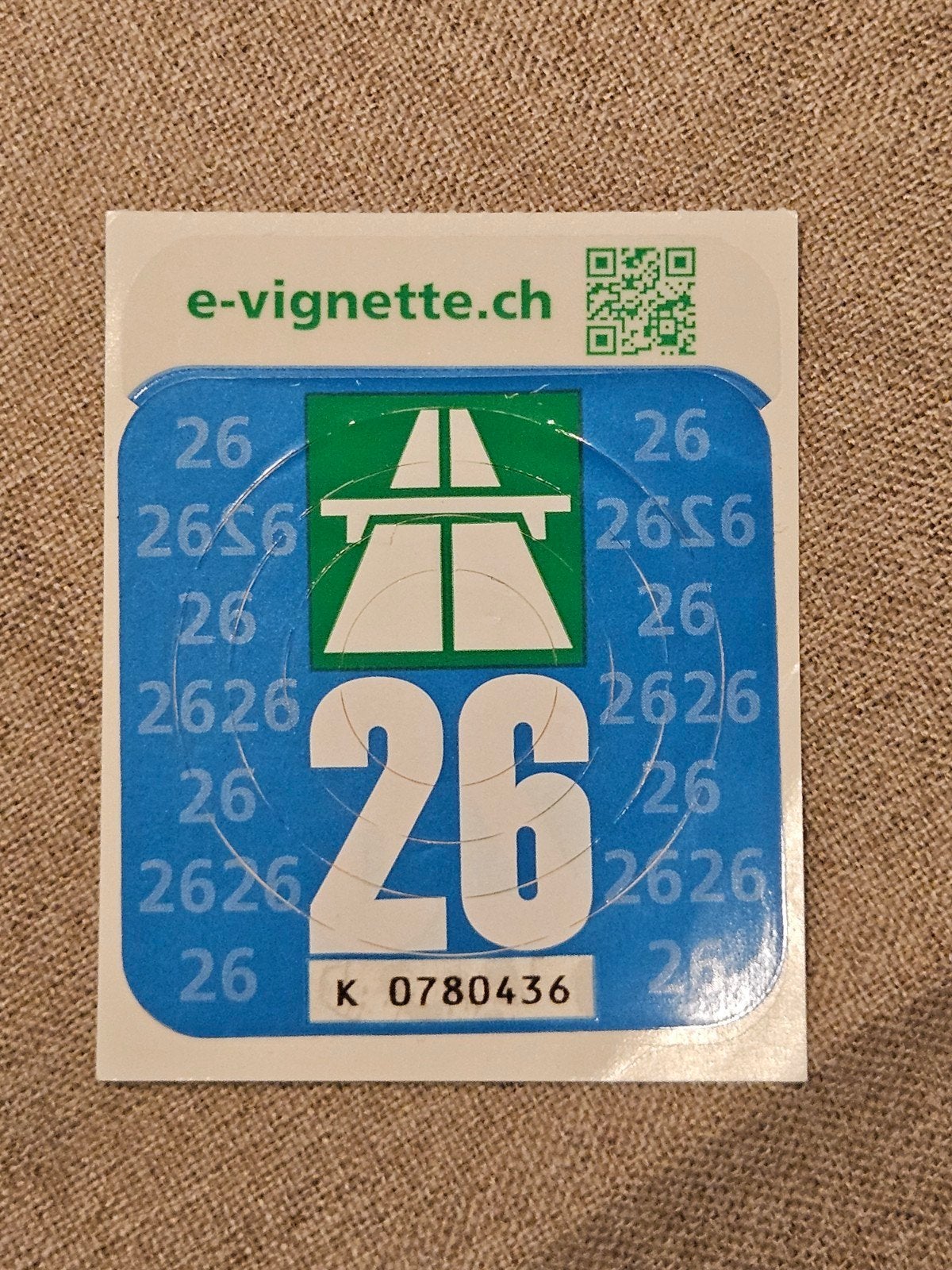 Autobahnvignet Zwitserland 2026., Eén persoon