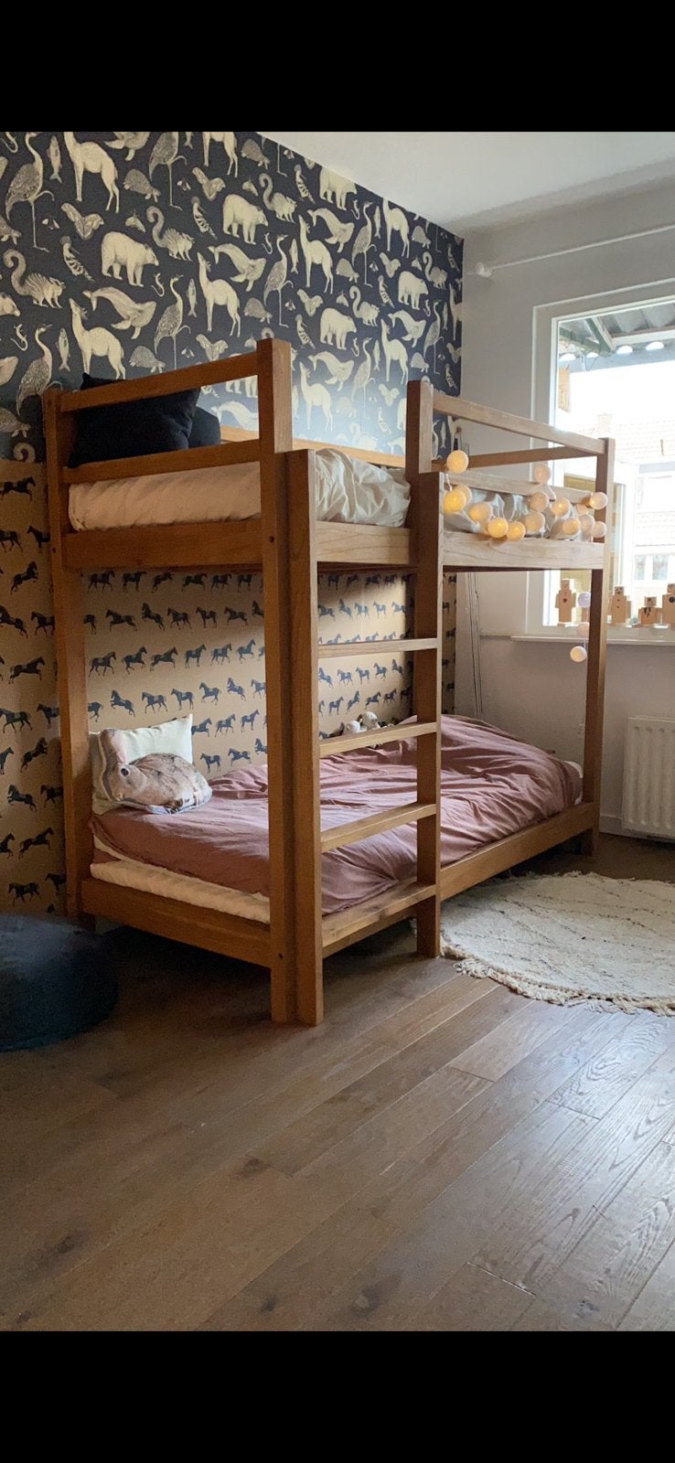 Stapelbed teak hout, Ophalen, Zo goed als nieuw, Stapelbed