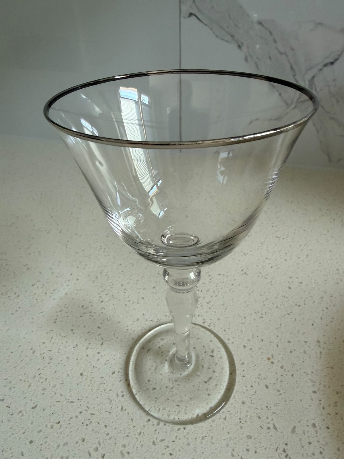 6 Chique glazen met zilverkleurige rand - H&M Home, Ophalen, Zilver, Zo goed als nieuw, Overige merken