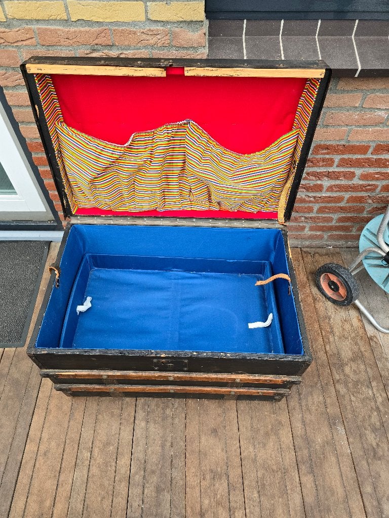 Prachtige Antieke Hutkoffer – Uniek Kleurrijk Interieur!, Ophalen of Verzenden