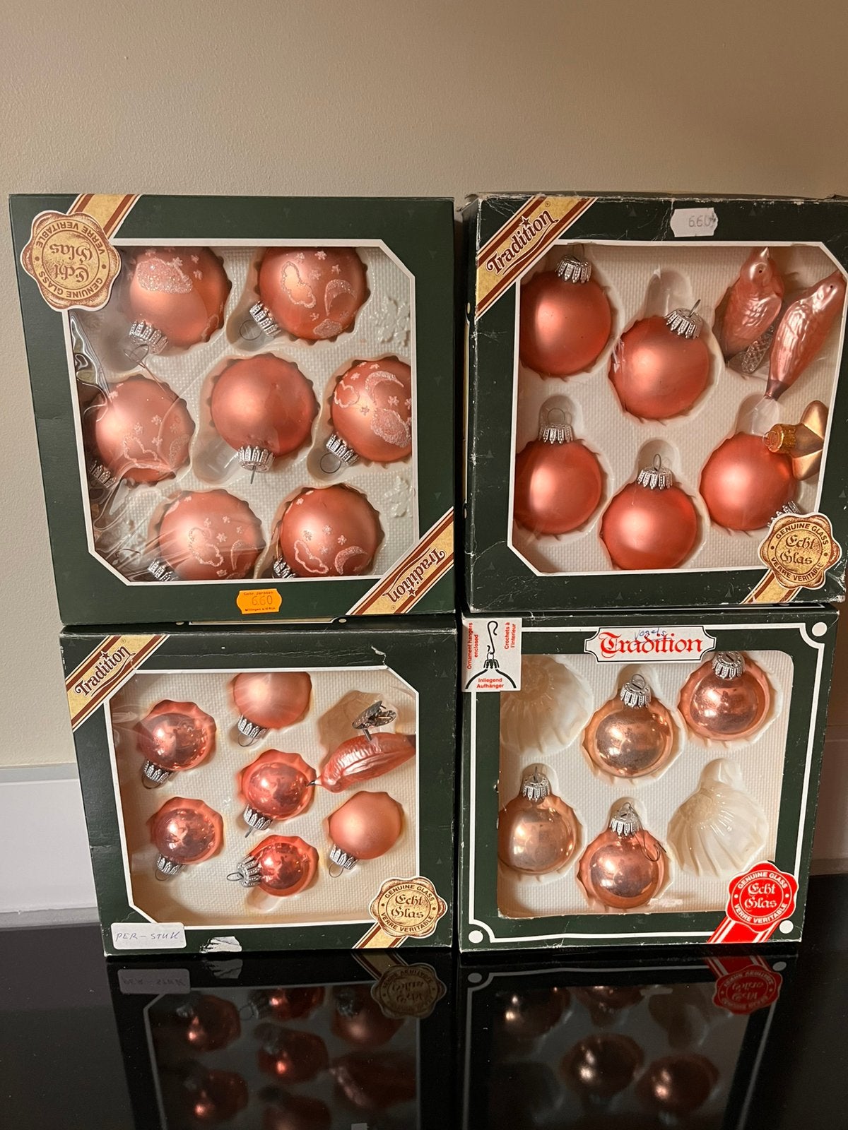 Oude oudroze kerstballen, Ophalen of Verzenden