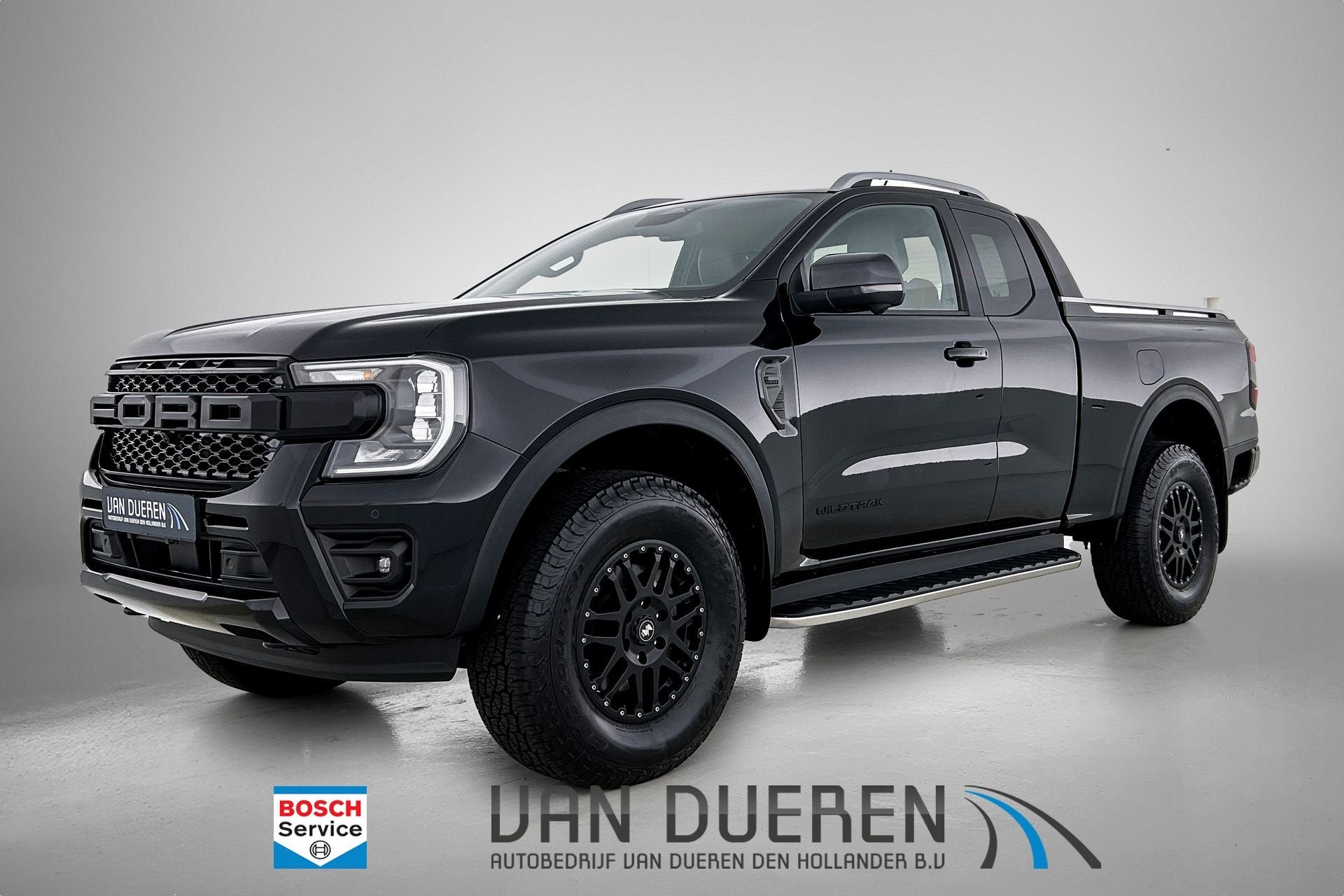 Ford Ranger 2.0 Super Cab Wildtrak Rollcover, CarPlay, ACC,, Auto's, Gebruikt, 4 cilinders, Zwart, Bedrijf