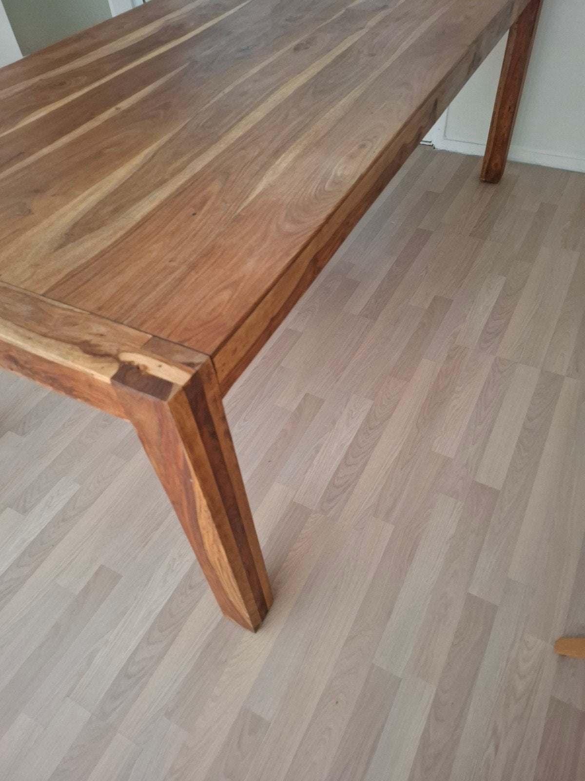 Massieve hardhouten eetkamertafel 210x100 cm, Huis en Inrichting, Tafels | Eettafels, Ophalen, Gebruikt, 100 tot 150 cm, 200 cm of meer