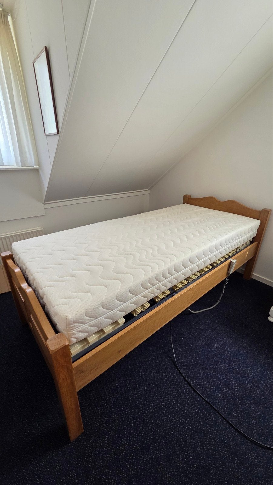 Seniorenbed verstelbaar, Ophalen, 90 cm, Eenpersoons, Bruin
