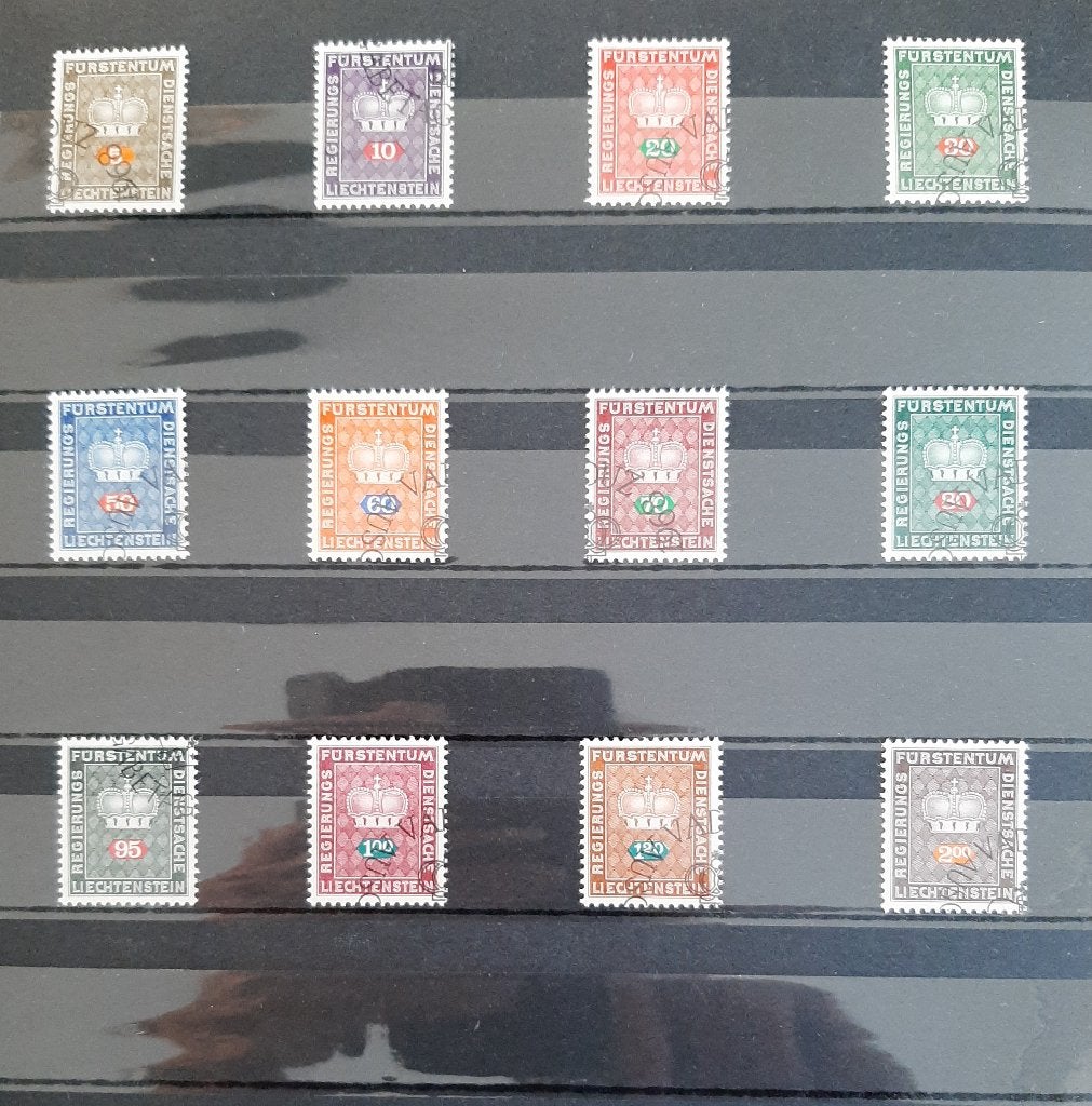 12 Dienstzegels Liechtenstein 1968 Gestempeld, Ophalen, Overige landen, Gestempeld