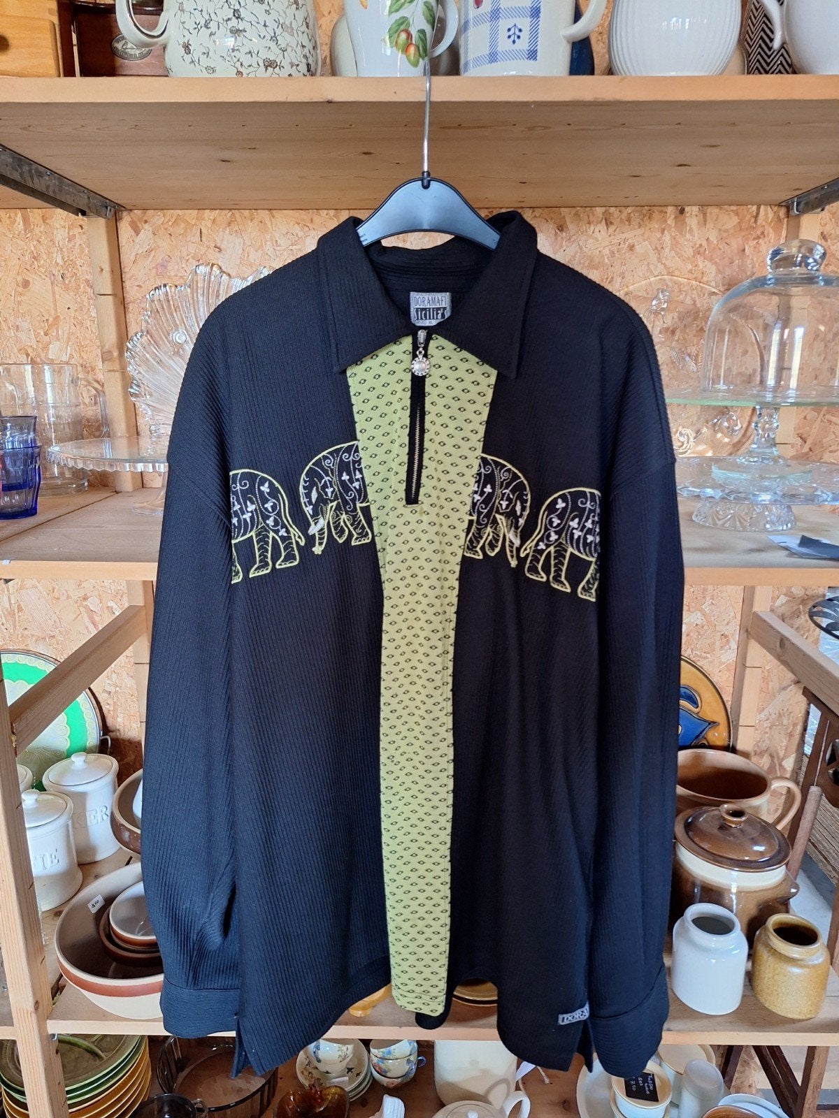 Doramafi Sicilia's vintage shirt maat XL, Kleding | Heren, Ophalen, Zo goed als nieuw, Maat 56/58 (XL), Zwart