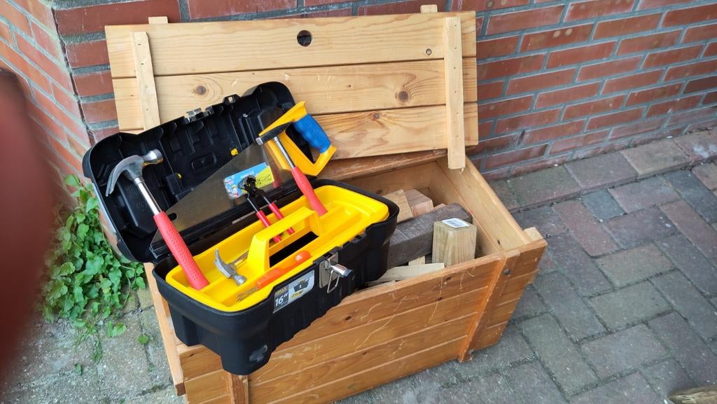 Kindergereedschap set in gereedschapskist, Kinderen en Baby's, Ophalen of Verzenden, Gebruikt