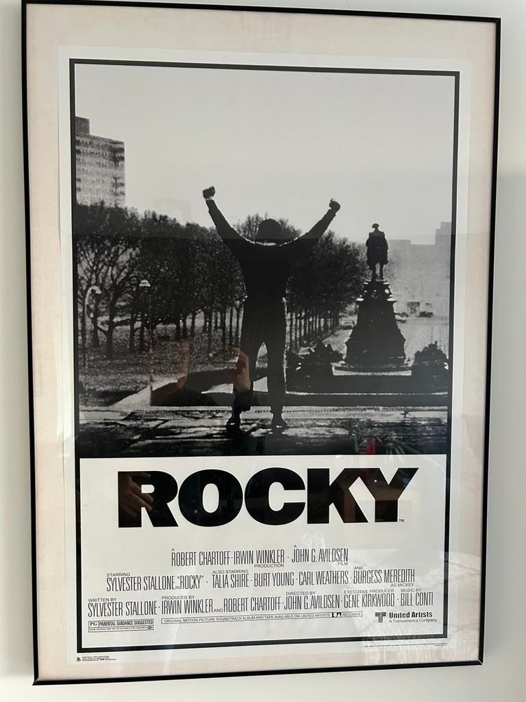 Rocky zwart wit film poster, Ophalen, Zo goed als nieuw, A1 t/m A3, Film en Tv