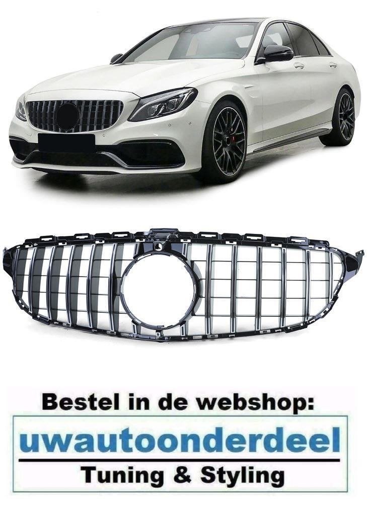 Grill glans Zwart / Chrome Panamericana Voor MB C Klasse W20