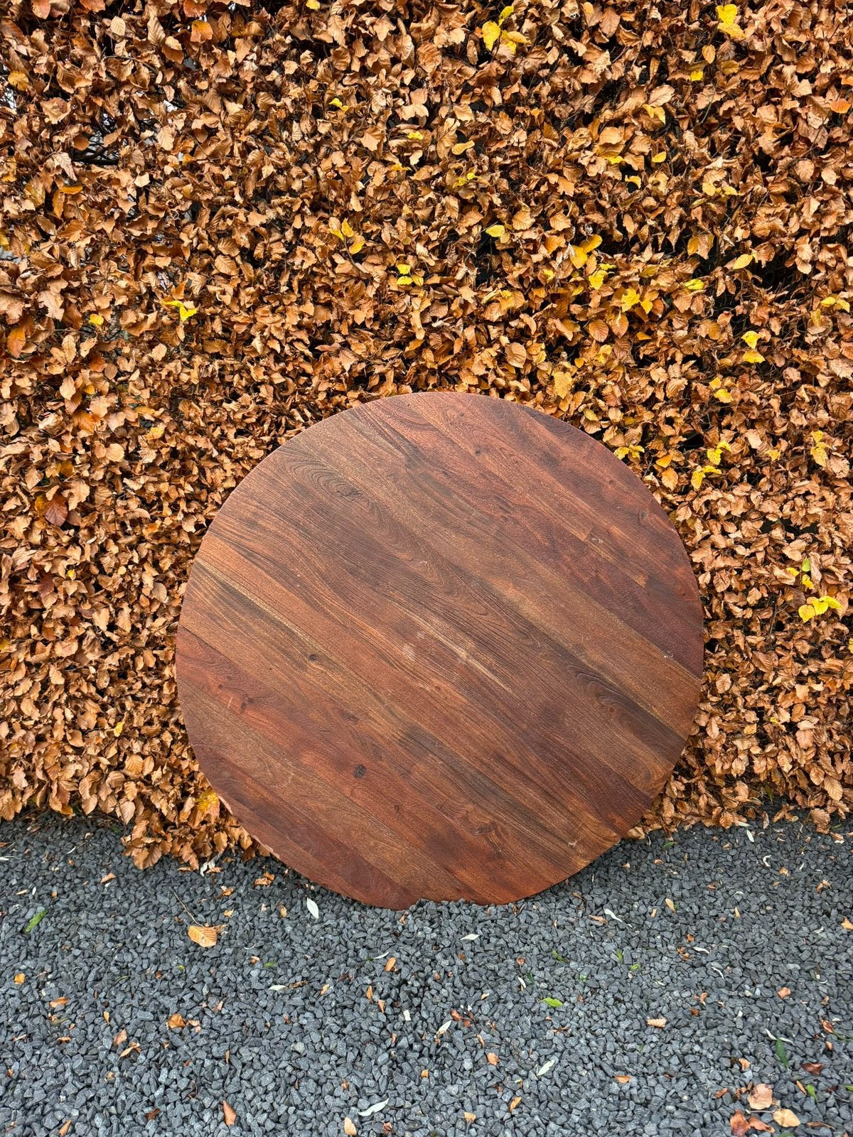 Partij tafelbladen acasia hout  21 stuks totaal €250, Ophalen, Rond, Hout