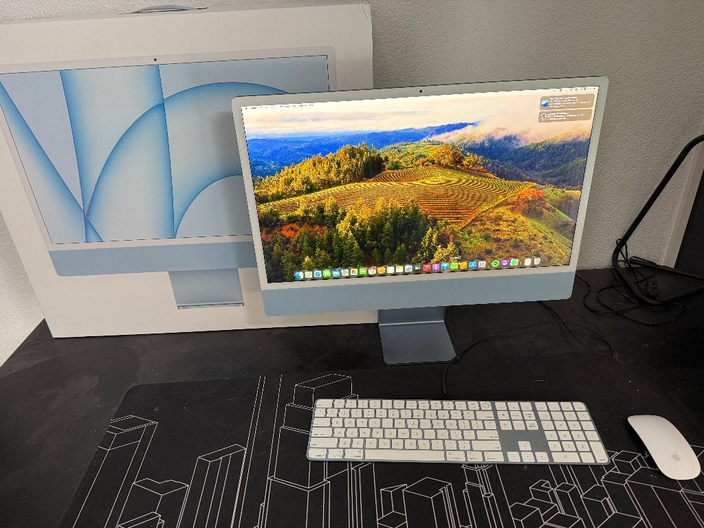 iMac 24-inch, M1, 2021 + inclusief originele doos, Ophalen, 24", SSD, IMac