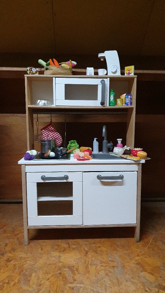 Ikea speelkeuken inkl. koffiezetter, rvs pannen, kookgerei,, Ophalen, Zo goed als nieuw, Hout, Speelkeuken