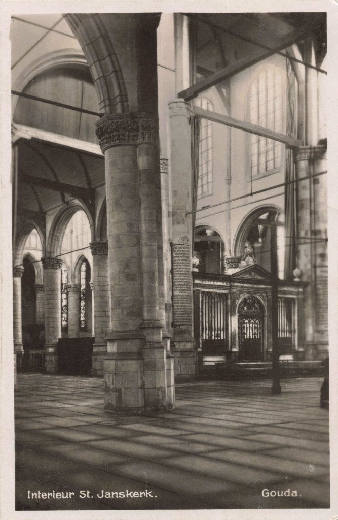 Gouda Sint Janskerk interieur L3466, Ophalen, 1940 tot 1960, Ongelopen, Zuid-Holland