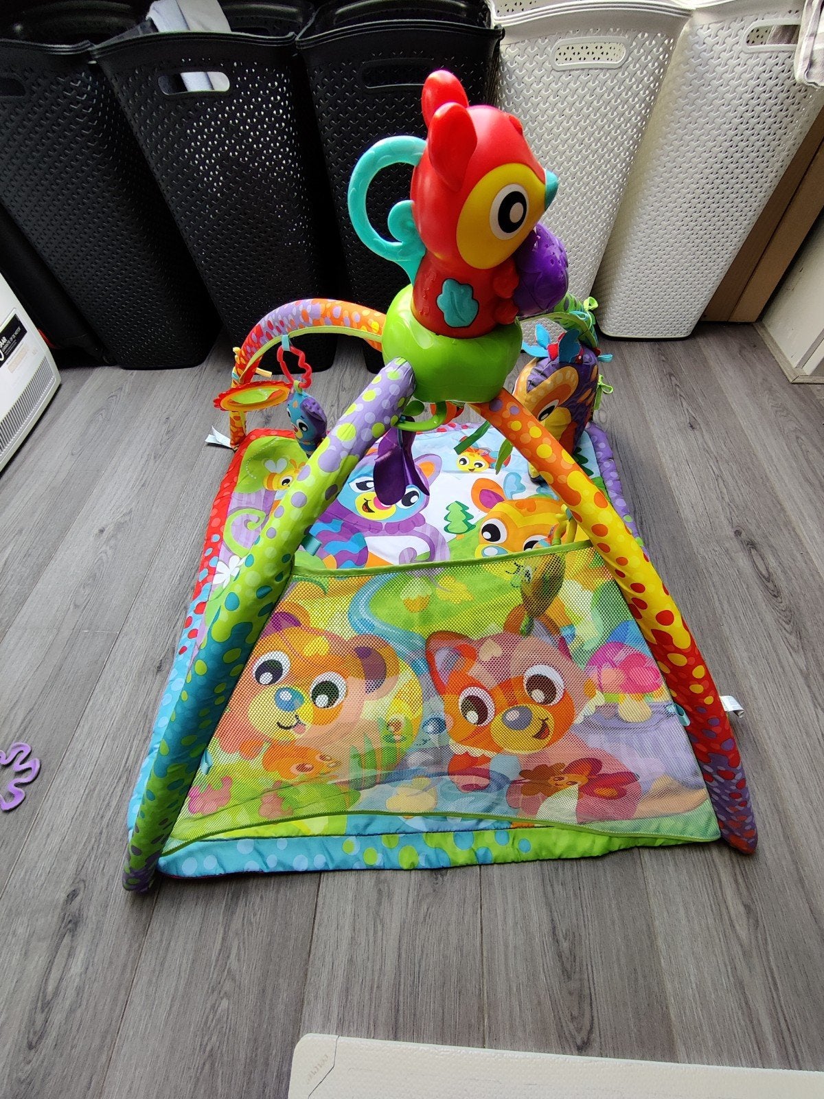 Playgro woodlands muziek en licht projector gym, Kinderen en Baby's, Ophalen, Zo goed als nieuw, Speelkleed, Met geluid