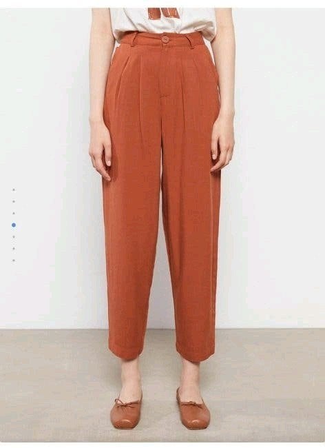 LCW broek roest oranje maat XS 34 linnen blend, Kleding | Dames, Verzenden, Oranje, Zo goed als nieuw, Maat 34 (XS) of kleiner