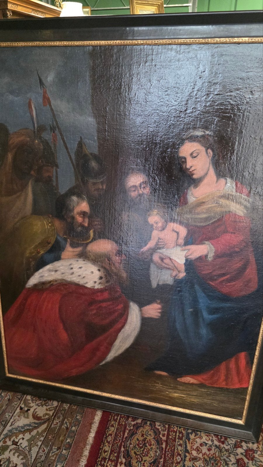 super groot 18e eeuws religieus schilderij, Ophalen