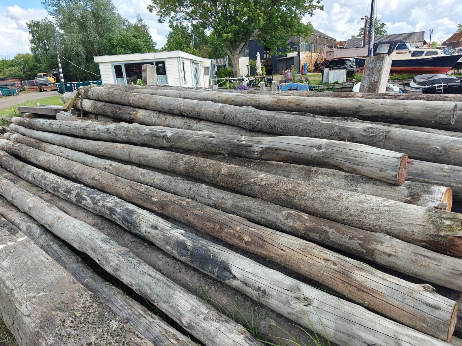 In prijs VERLAAGD.Hardhouten palen gebruikt. Nu 35 euro!, Ophalen, 250 cm of meer, Palen, Hardhout
