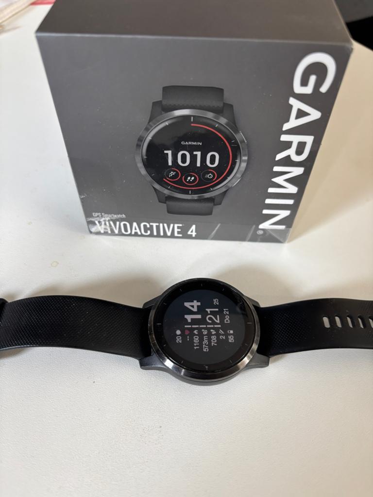 Garmin Vivoactive 4 sporthorloge, Ophalen of Verzenden, Zo goed als nieuw, Zwart, Android