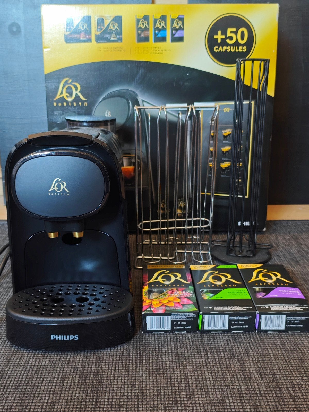 Philips L'or Barista koffiezetapparaat + capsulehouders, Ophalen, Zo goed als nieuw
