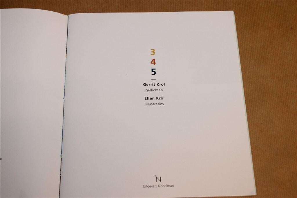 3 4 5 — Gedichten Gerrit Krol, Illustraties Ellen Krol 2023, Ophalen of Verzenden, Zo goed als nieuw