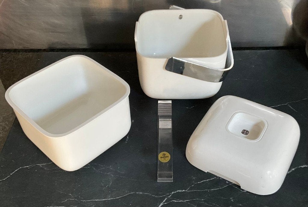 Vintage: GUZZINI IJsemmer + GUZZINI IJstang, Huis en Inrichting, Keuken | Keukenbenodigdheden, Ophalen, Kunststof, Wit, Overige merken