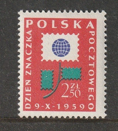 Polen 1959 - Dag van de Postzegel, Ophalen, Polen, Postfris