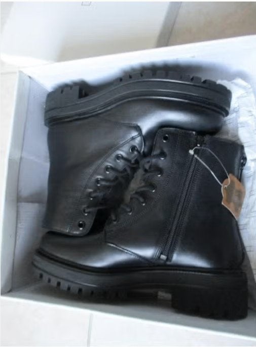 5TH AVENUE ECHT LEREN BOOTS Maat 36 NIEUW in doos, Zwart, Lage of Enkellaarzen, Nieuw, Ophalen of Verzenden