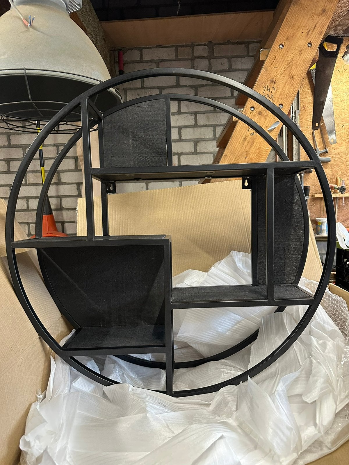 Opruiming: Wandrek Rond 80CM Zwart Hout Mango, Huis en Inrichting, Ophalen, Nieuw