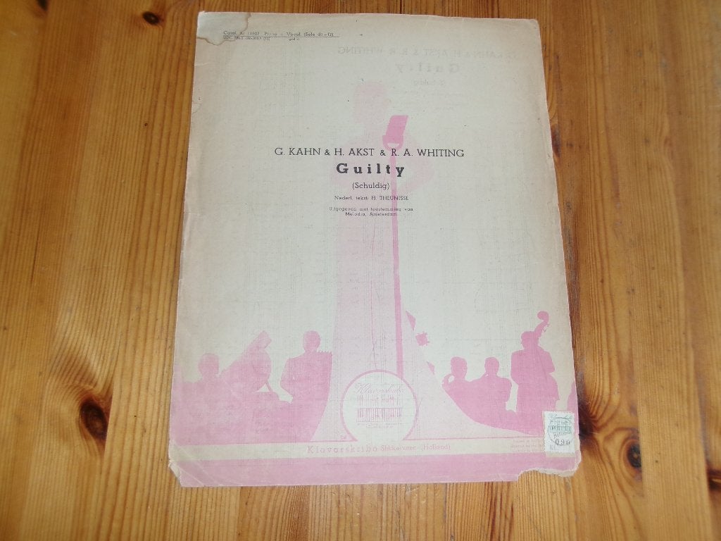 Guilty - kahn / akst / whiting - klavarskribo, Piano, Gebruikt, Ophalen of Verzenden, Artiest of Componist