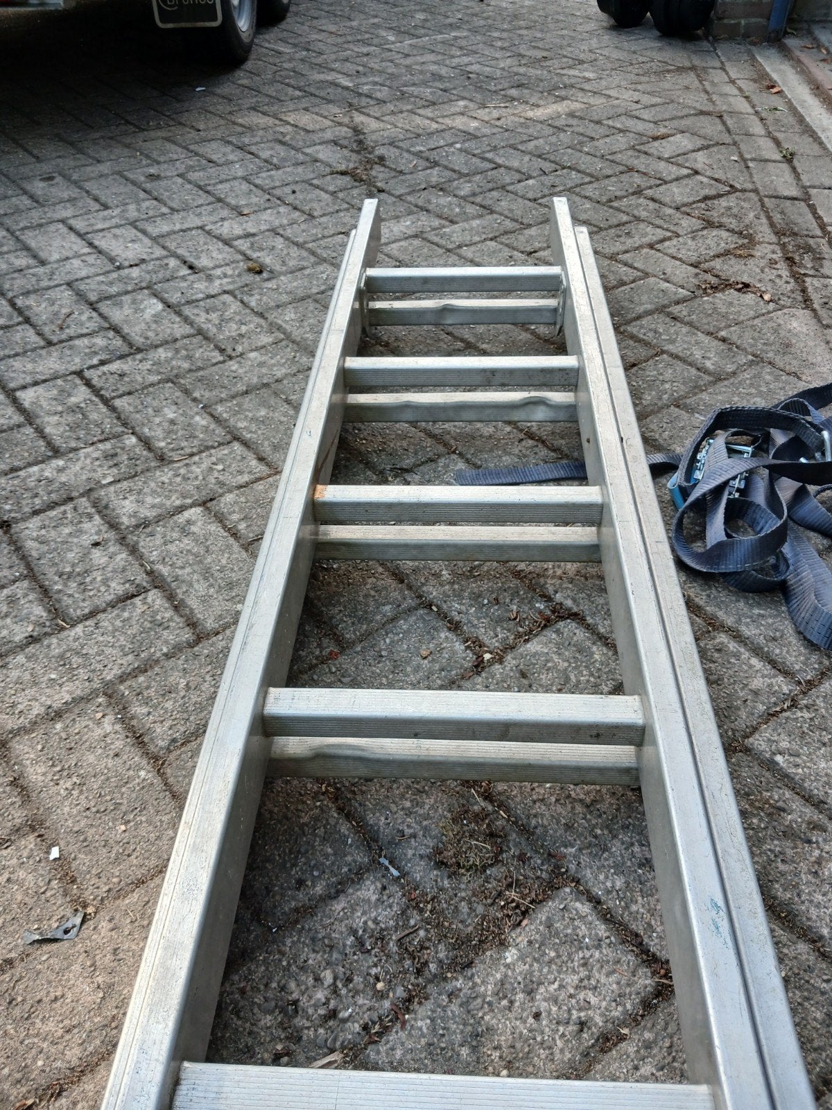 Krause Stabilo Uitschuifladder 2x12 treden (2x 360cm), Ophalen, Gebruikt, Ladder, Opvouwbaar of Inschuifbaar