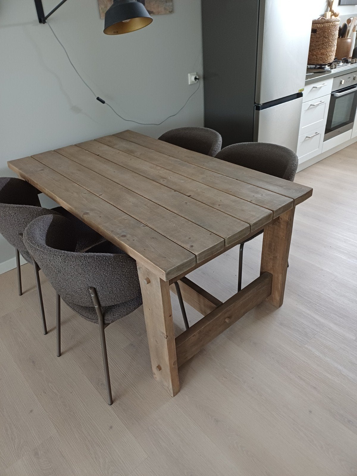 Boerentafel, stoer en robuust, Huis en Inrichting, Ophalen, 200 cm of meer, 50 tot 100 cm, Zo goed als nieuw