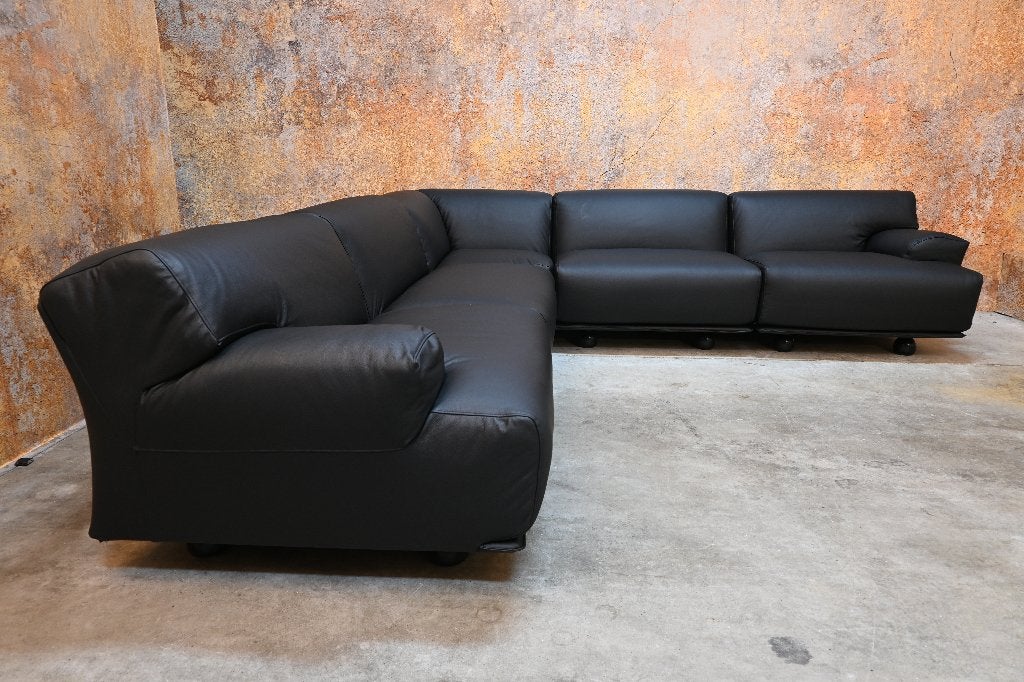 UNIEKE opnieuw beklede Cassina Fiandra design elementenbank, Cassina, 125 tot 150 cm, Overige maten, Hoekbank