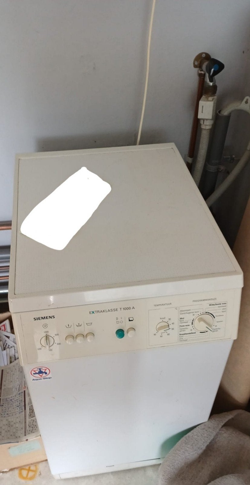 Siemens Extraklasse T1000A bovenlader, Witgoed en Apparatuur, Wasmachines, Ophalen, 1200 tot 1600 toeren, Gebruikt, 4 tot 6 kg