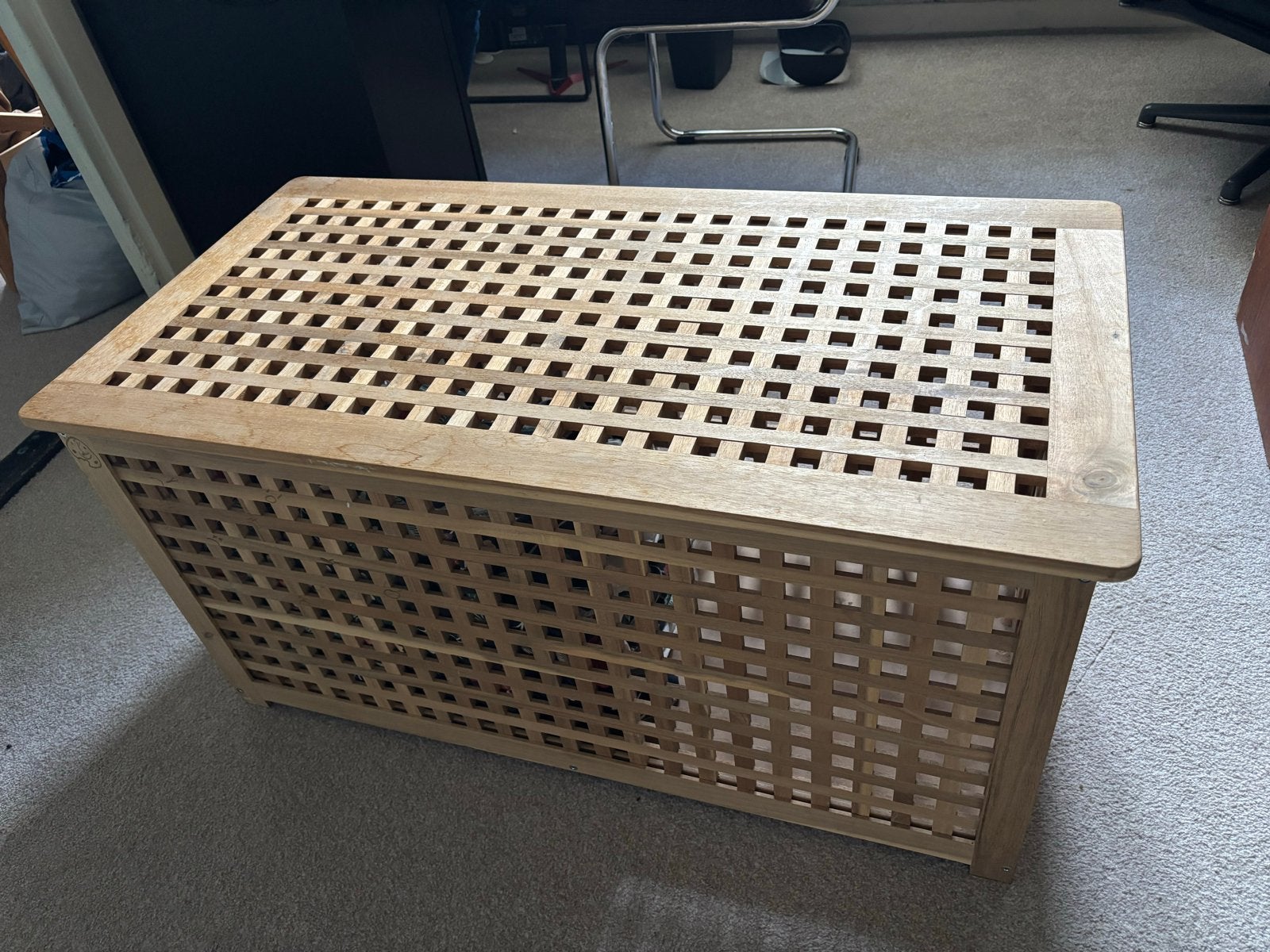 IKEA HOL Opbergtafel acacia 98x50 cm, Ophalen, Gebruikt, 50 tot 100 cm, 50 tot 100 cm