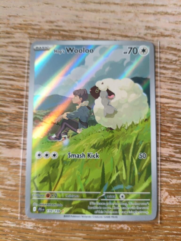 Hop's Wooloo Pokémon Kaart - Full Art Foil (170/159), Ophalen of Verzenden, Zo goed als nieuw, Losse kaart, Foil